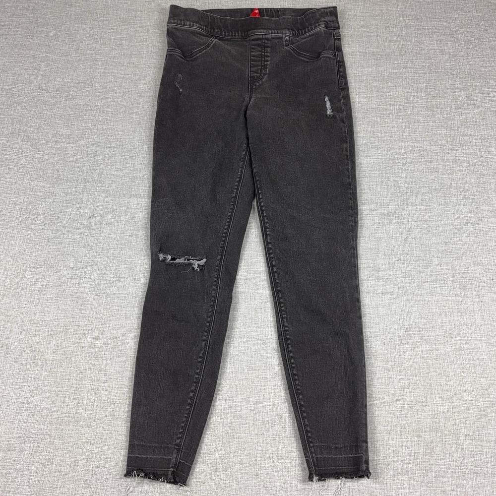Spanx Jeans Womens Medium 27 Black Charcoal Wash Jegging Slim Stretch Denim